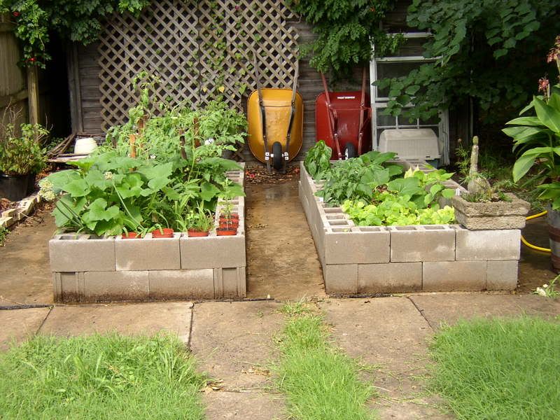 Raised beds on concrete pad